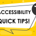 A logo for the Accessibility Quick Tips blog series that shows a yellow box with a speech bubble and accessibility symbol.